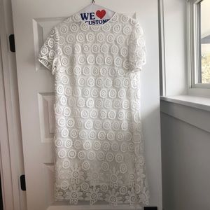 White lace shift dress